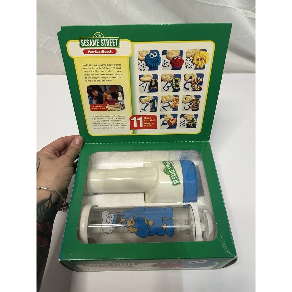 Sesame Street Cookie Monster Cookie Press Hamilton Beach Vintage In Box No Discs